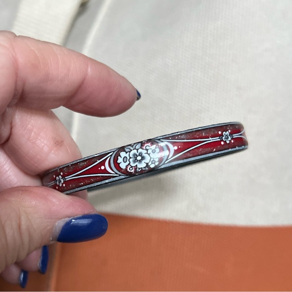 Michaela Frey Enamel Red Floral Bangle - Picture 2 of 5